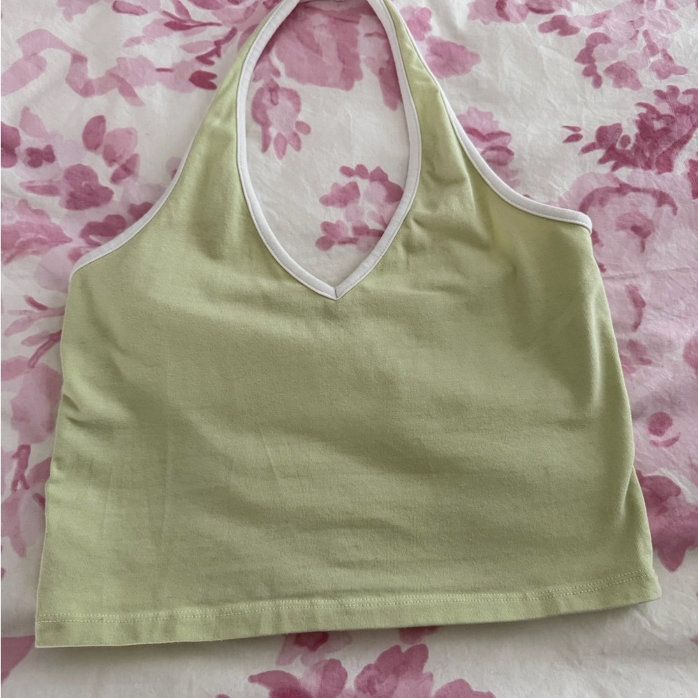 Brandy Melville Lime Green Halter Neck Top